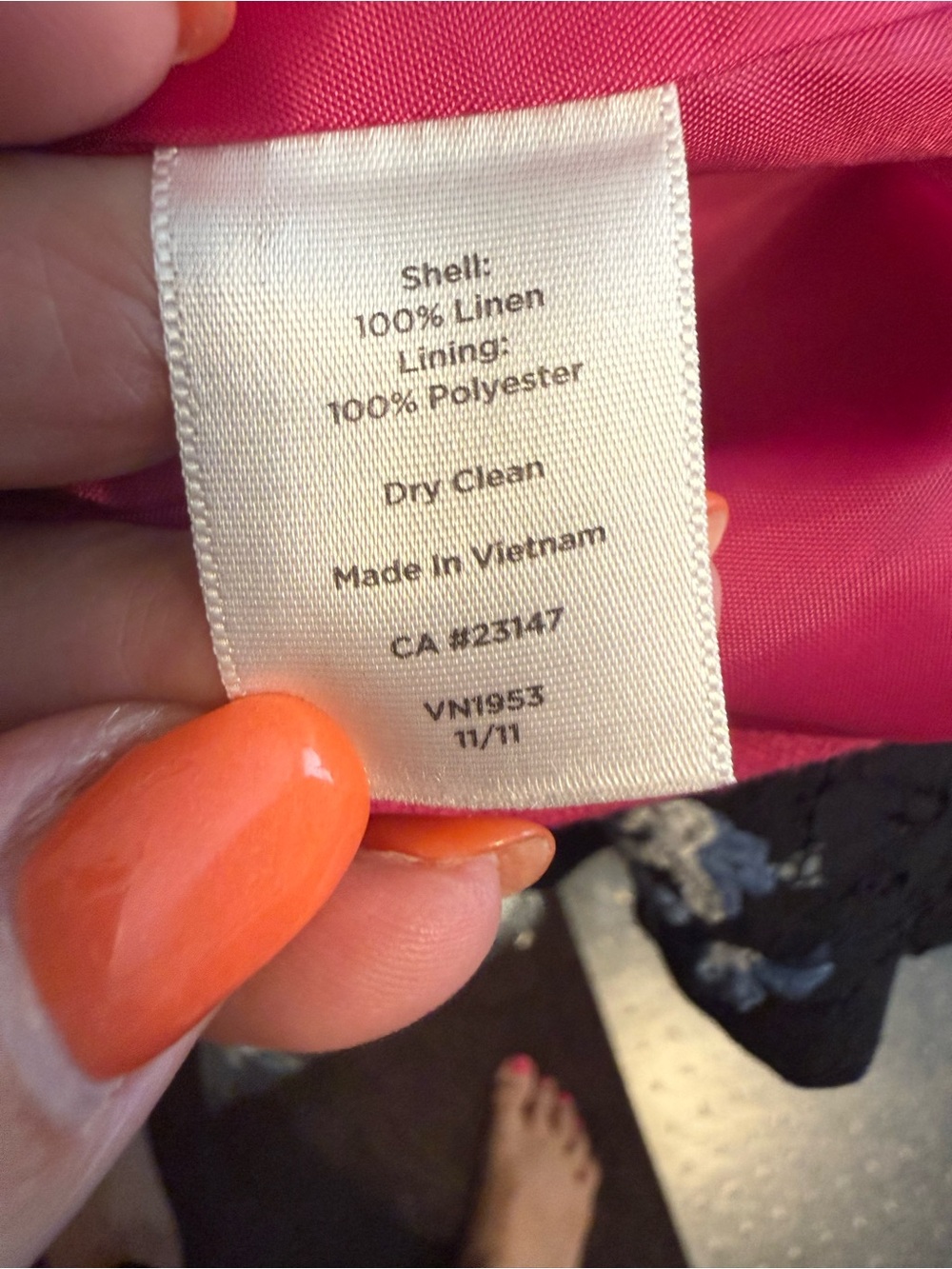 Talbots Women's Pink Linen Notch Collar Blazer Jacket Sz 8 Mid-Length 3 Button - Picture 11 of 11